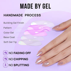 BTArtbox almond press on nails nail glue tube emphasizes strong hold for durable daily use
