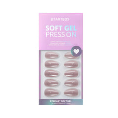 BTArtbox almond press on nails seamless cuticle line highlights natural application and comfortable wear