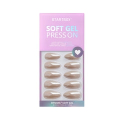 BTArtbox almond press-on nails; glossy almond shape for elegant evenings
