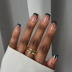 BTArtbox Braveheart short square nails with glossy finish for daily wear
