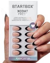 BTArtbox Dot Couture short nails pack closeup with natural look for everyday wear.