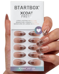 BTArtbox Plaid Memory cat-eye nails pack showcases natural look and durable wear for daily use.