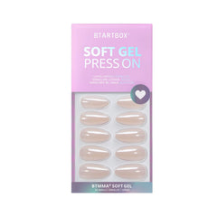 BTArtbox almond press ons on natural nails with seamless cuticle line look