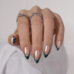BTArtbox short almond press-on nails in action offer quick, natural look with durable wear.