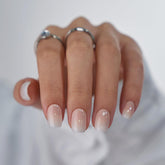 BTArtbox square ombre press-on nails Vanilla Cream packaging showcases quick home manicure