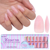 BTArtbox XCOATTIPS matte medium almond nails in pink deliver natural-looking press-on finish