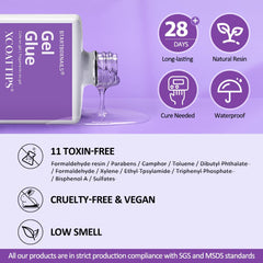 BTARTBOXNAILS clear nail surface shows natural lift and edge coverage during application.