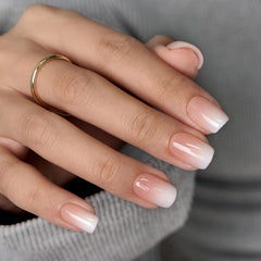 BTArtboxnails extra-short square nails nude peach for natural fit and comfort