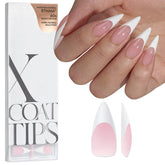 BTArtboxnails long-stiletto pink French tips for stylish, salon-ready nail extensions at home.