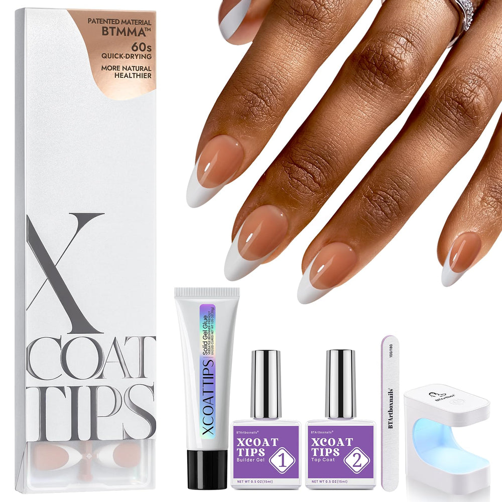 BTArtboxnails French XCOATTIPS kit shows ready-to-apply tips for a professional french manicure.