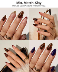 BTArtboxnails SoftCoattips tortoiseshell almond short during builder gel application