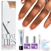 BTArtboxnails XCOATTIPS box opened showing contents for at-home French manicure