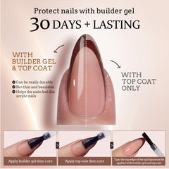 BTArtboxnails XCOATTIPS builder gel setup supports strong extensions at home.