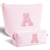 Btffitting makeup bag pink front view shows organized storage for cosmetics on the go.