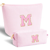 Btffitting makeup bag set pink front view ideal for organized travel cosmetics