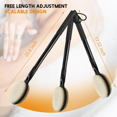 BTideas back scrubber dual-sided-stiff-bristles for exfoliation.