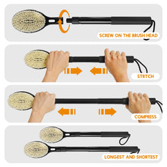 BTideas back scrubber non-slip-handle maintains grip when wet.