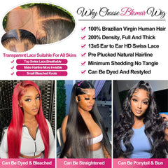Btomar pre-plucked HD lace-front wig with natural hairline for seamless part.
