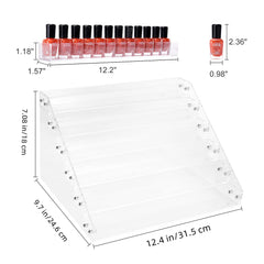 BTremary nail polish rack railing prevents spills and holds bottles securely.