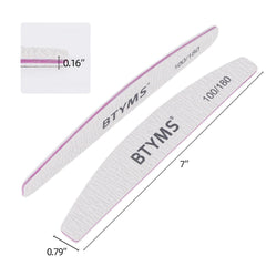 BTYMS nail file 100 grit coarse side for quick shortening of acrylics and thick nails