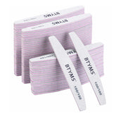 BTYMS dual-sided nail file close-up for shaping and buffing nails