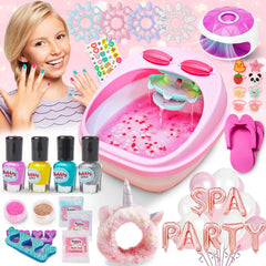 Bubbly Girlz waterfall foot spa in action for a relaxing at-home spa experience