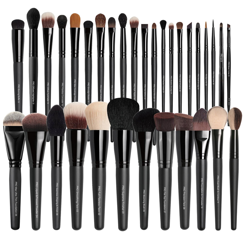 Bueart Design 32pcs brush set case open for comprehensive makeup application