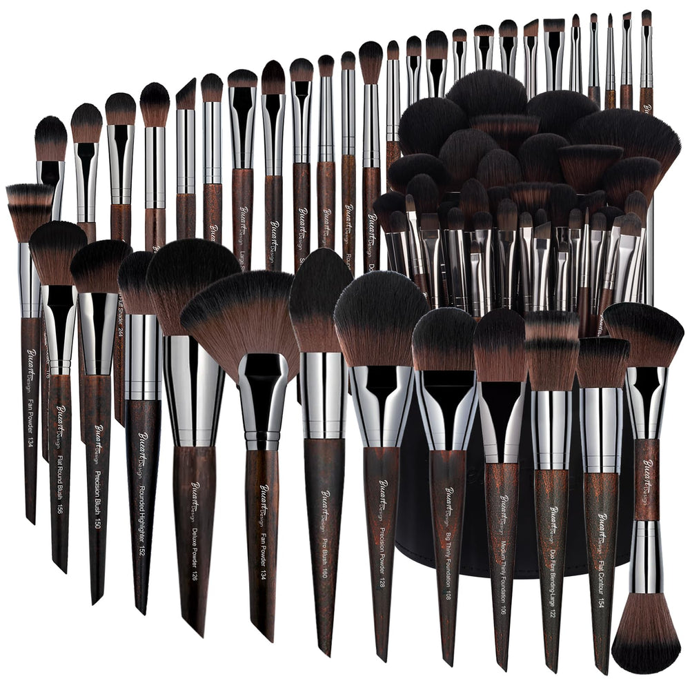 Bueart Design 38Pcs brush set laid out for full-face makeup application and professional blending.