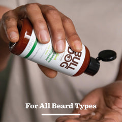 Bulldog fragrance-free formula close-up showing gentle beard care