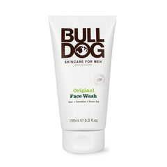 Bulldog Original Face Wash label close highlights vegan and cruelty-free status