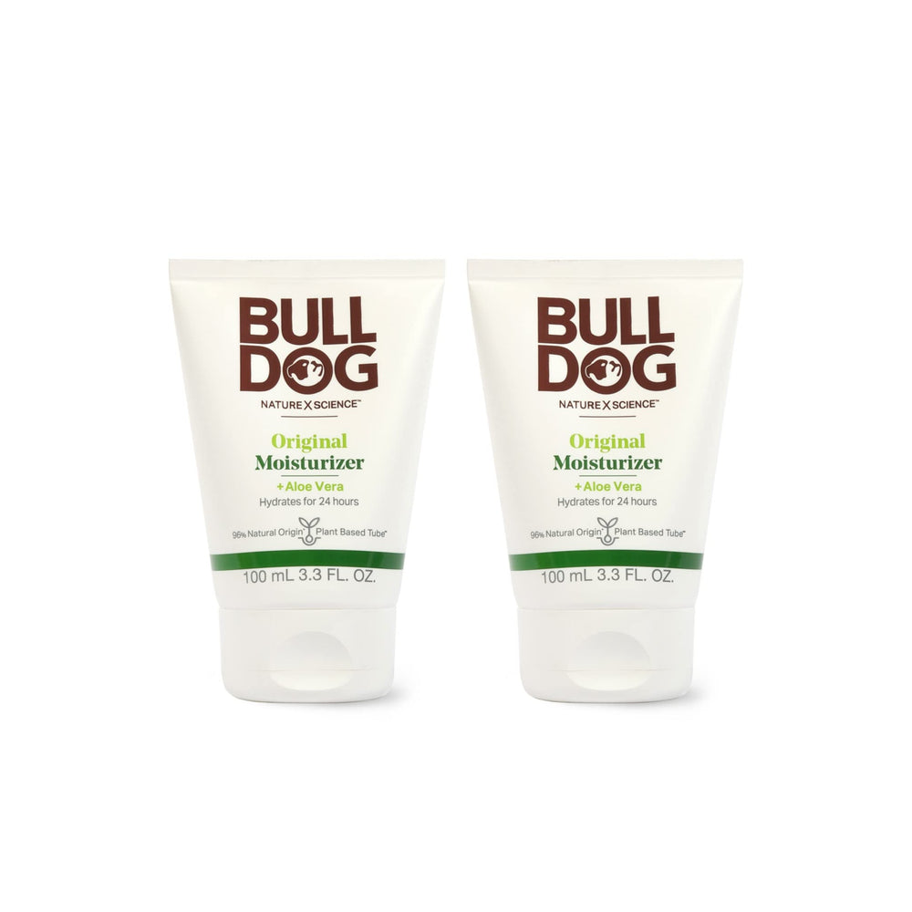 Bulldog Original Facial Moisturizer bottle showing daily hydrating care for normal skin