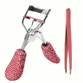 BuleVina pink eyelash curler with crystal rhinestones for dramatic curl.