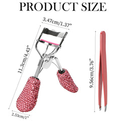 BuleVina slant-tip tweezer in pink bling for precise shaping.