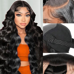 bungiol 24-inch body-wave lace-front close-up highlights smooth waves and full-bodied volume.