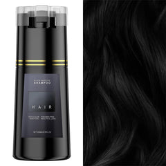 Bupposes Black Dye Shampoo apply-foamed-lather demonstrating easy gray coverage at home