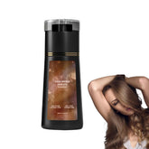 Bupposes packaging showcases dark brown hair dye shampoo for at home coverage.