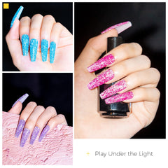 BURANO Rose blue purple swatch display showing shifting color for versatile nail design.
