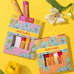 Burt's Bees beeswax bounty tubes close-up emphasizing natural ingredients and smooth glide.
