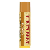 Burt's Bees Honey Moisturizing Lip Balm pack shot shows long-lasting hydration and honey scent.