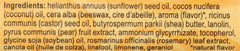 Beeswax and vitamin E nourish lips with antioxidant protection.