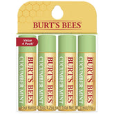 Burt's Bees lip balm cucumber mint tube closeup showcasing refreshing, hydrating formula