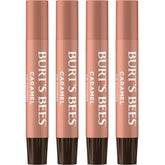 Burt's Bees Lip Shimmer Caramel packshot showing the four-pack set with moisturizing tint.