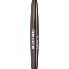 Burt's Bees Nourishing Mascara brush closeup highlights easy applicator for precise definition.