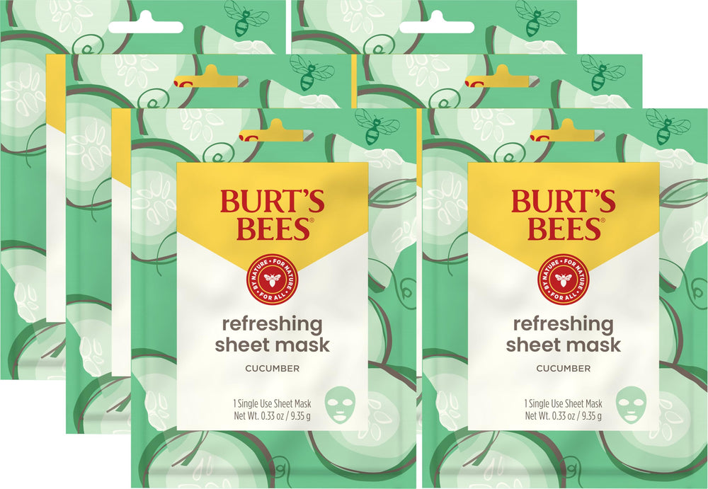 Burt's Bees refreshing sheet mask cucumber closeup for soothing hydration and texture refinement