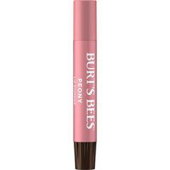 Burt's Bees Lip Shimmer Peony swatch reveals buildable color and subtle sparkle