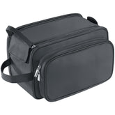 Buruis extra-large toiletry bag black front view—durable travel organizer