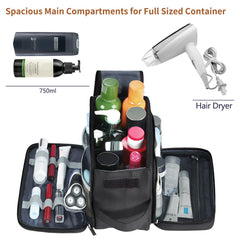 Buruis travel toiletry bag leather handle for easy carrying on trips