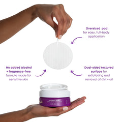 Bushbalm pad texture close-up highlighting exfoliating grains