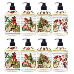 BUTO Toeah Holiday Greetings hand soap dispenser enhances bathroom decor with festive scent.