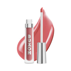 Buxom Full-On Lip Cream Mudslide tube showing plump look and moisture.